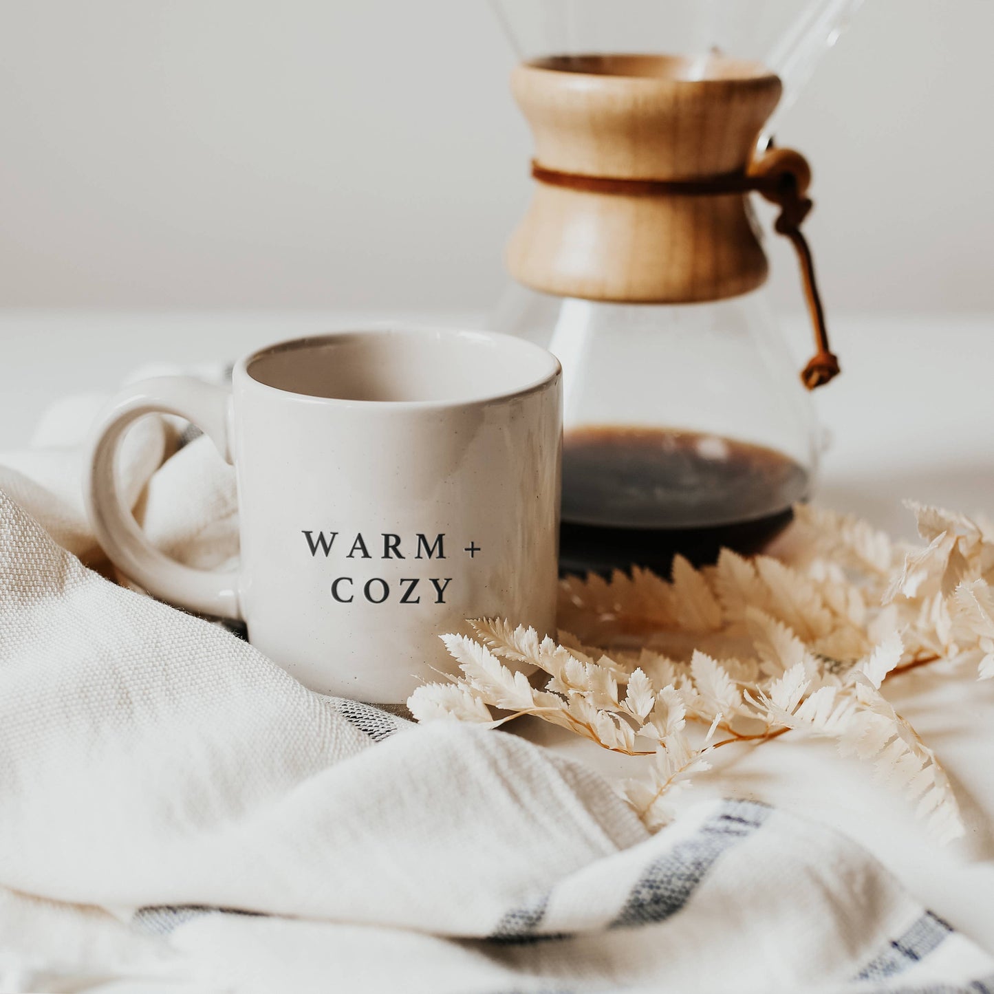 Warm & Cozy Stoneware Coffee Mug |  Farmhouse Country Coffee Mug