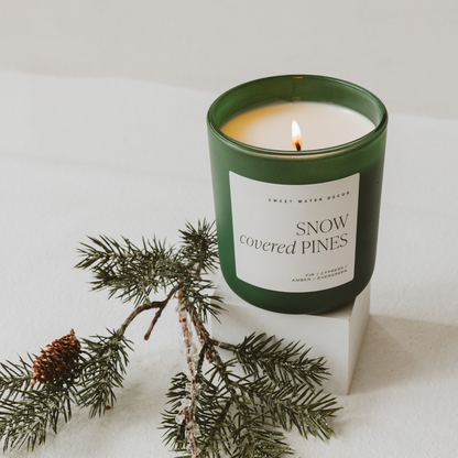 *NEW* Snow Covered Pines 15 oz Soy Holiday Candle, Matte Jar - Christmas Collection