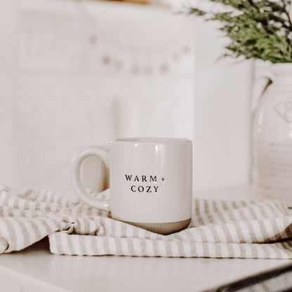 Warm & Cozy Stoneware Coffee Mug |  Farmhouse Country Coffee Mug