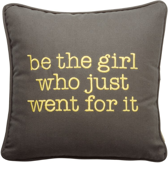 Empowering "Be The Girl Who Just Went For It" Plaid Pillow | Rustic Farmhouse Pillow