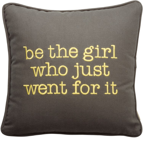 Empowering "Be The Girl Who Just Went For It" Plaid Pillow | Rustic Farmhouse Pillow