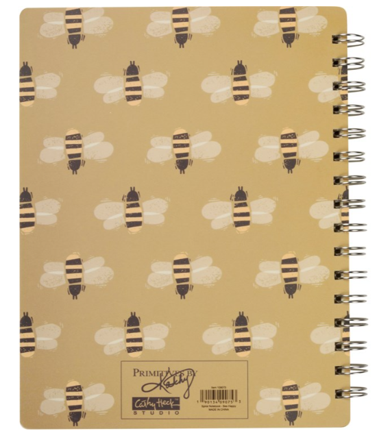 Farmhouse Bee Happy Spiral Notebook – Rustic Country Notebook