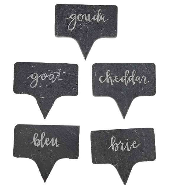 Farmhouse Slate Cheese Charcuterie Party Pick Set – Reversible & Customizable | Kitchen Collection