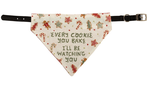 Festive Reversible Dog "Elf Made Me Do It" Christmas Collar Bandana