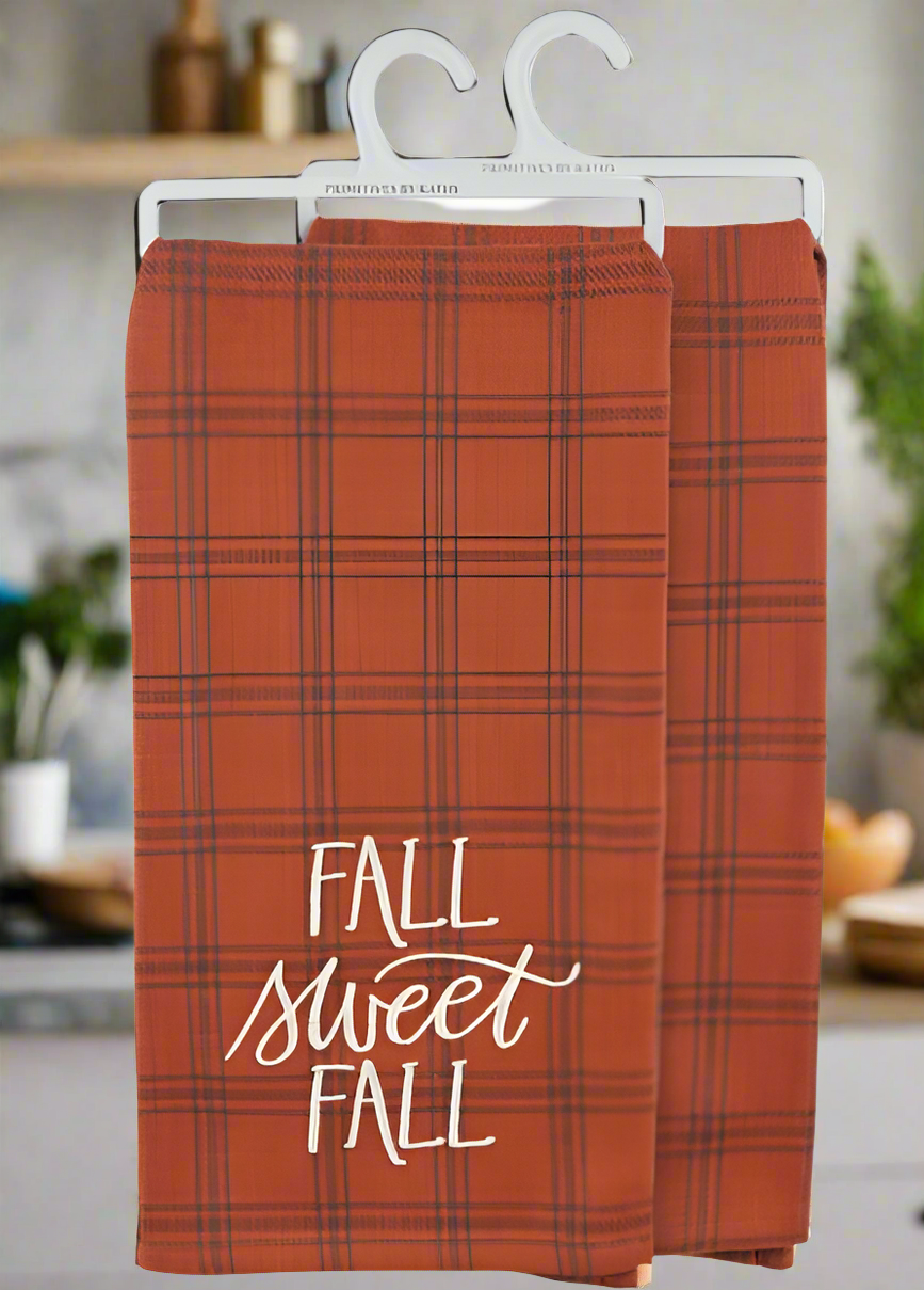 Farmhouse "Fall Sweet Fall" Plaid Kitchen Towel