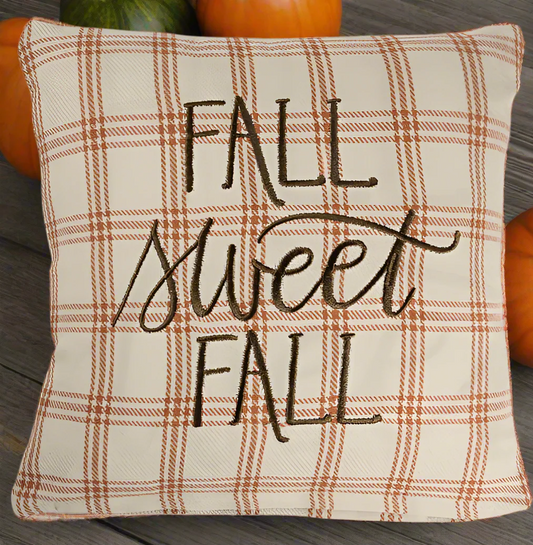 Rustic Farmhouse Fall Pillow "Fall Sweet Fall" | Cozy Country Throw Pillow