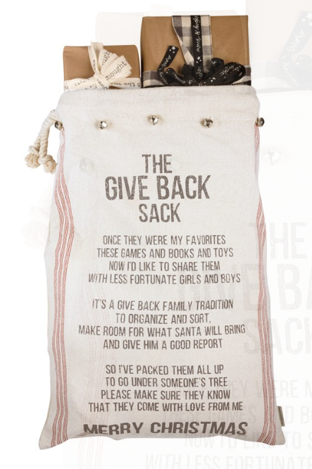 Farmhouse "Give Back" Santa Sack | Rustic Country Christmas Decor