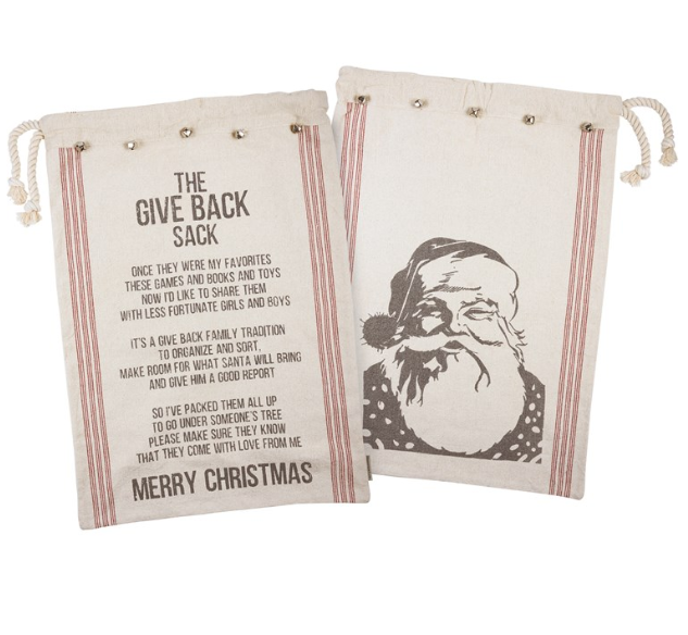 Farmhouse "Give Back" Santa Sack | Rustic Country Christmas Decor