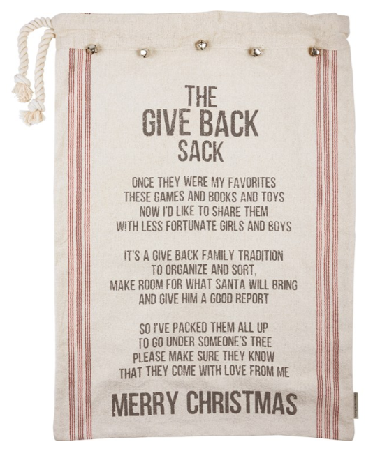 Farmhouse "Give Back" Santa Sack | Rustic Country Christmas Decor