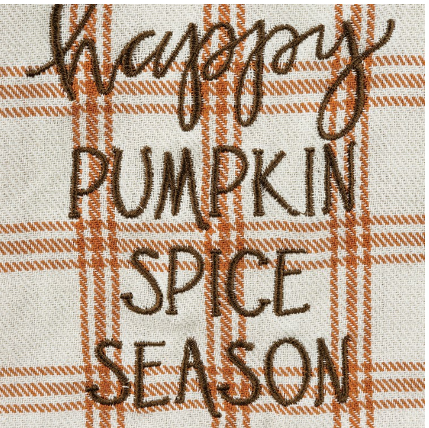 Farmhouse "Happy Pumpkin Spice Season" Plaid Kitchen Towel