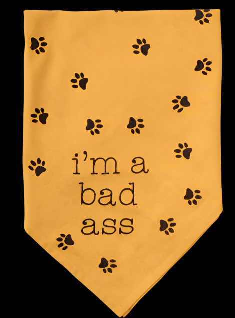 Reversible "Bad Ass / Love to Cuddle" Pet Bandana | Country Pet Collection