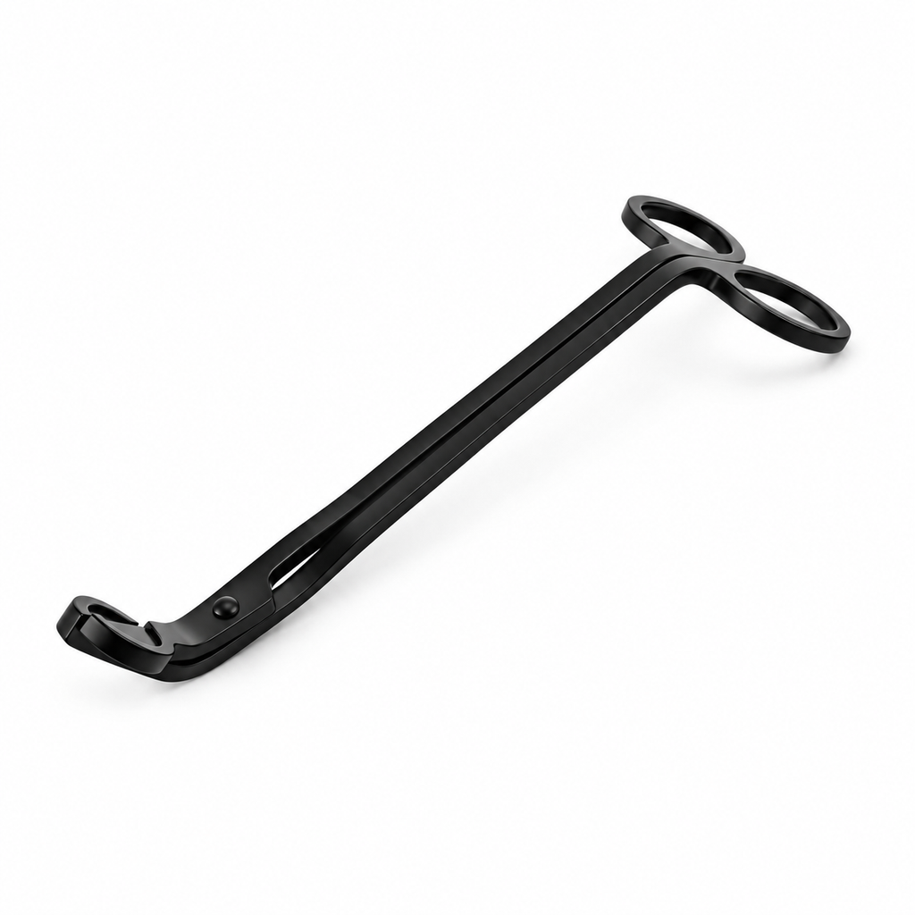 Matte black candle wick trimmer by Franklin & Myrtle