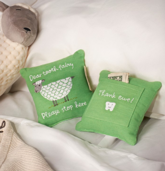 Farmhouse Sheep Tooth Fairy Pillow – Dear Tooth Fairy | Child's Rustic Tooth Fairy Pillow